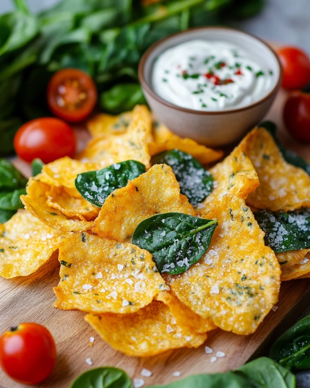 Crisps au fromage et épinards