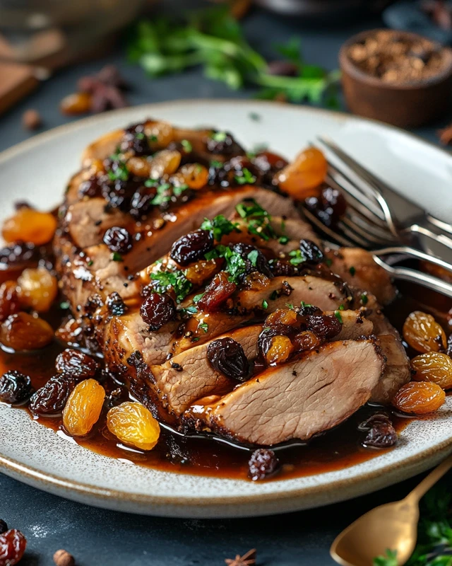 Sauce aux raisins secs et épices