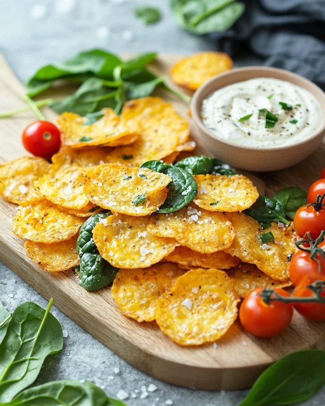 Crisps au fromage et épinards