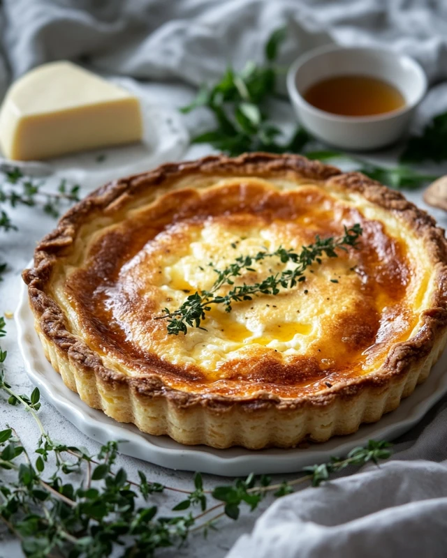 Tarte soufflée au chèvre et miel