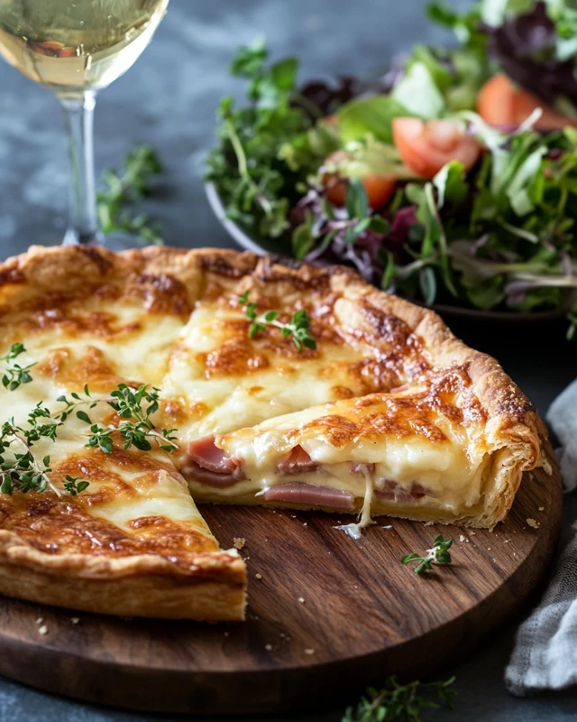 Tarte rapide au jambon et gruyère