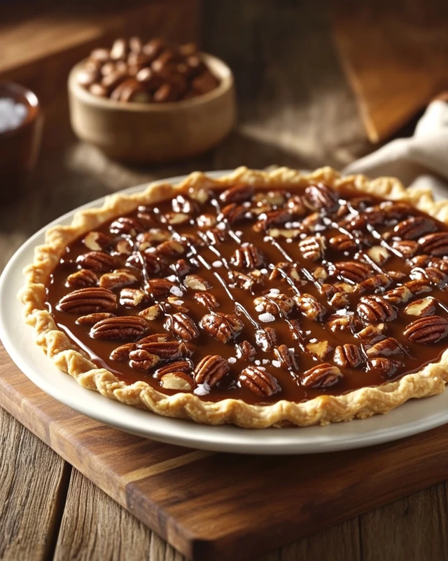 Tarte aux noix de pécan et caramel