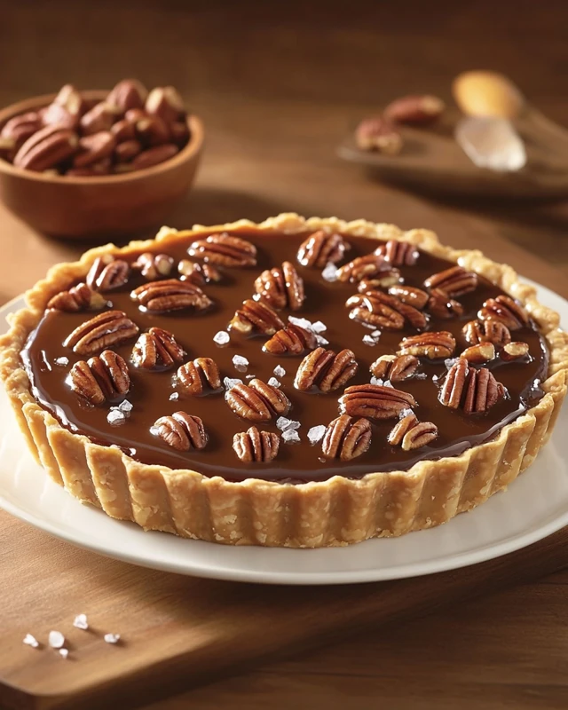 Tarte aux noix de pécan et caramel