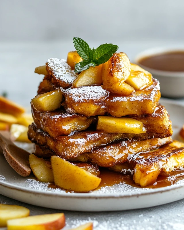 Pain perdu brioché aux pommes caramélisées