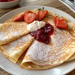 Crêpes Françaises Garnies de Confiture Maison