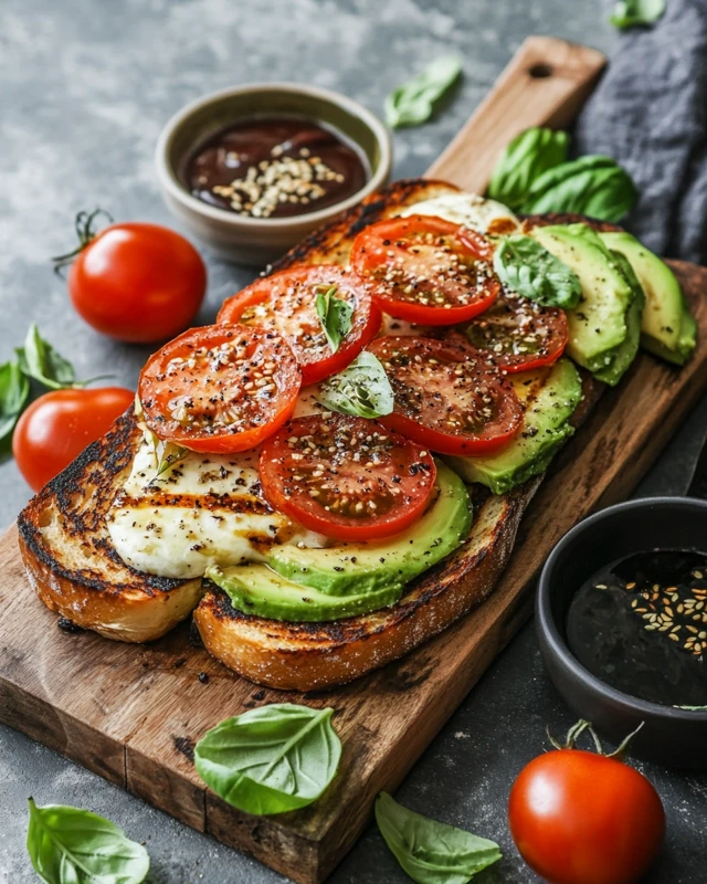 Sandwich grilled cheese avocat mozzarella tomate