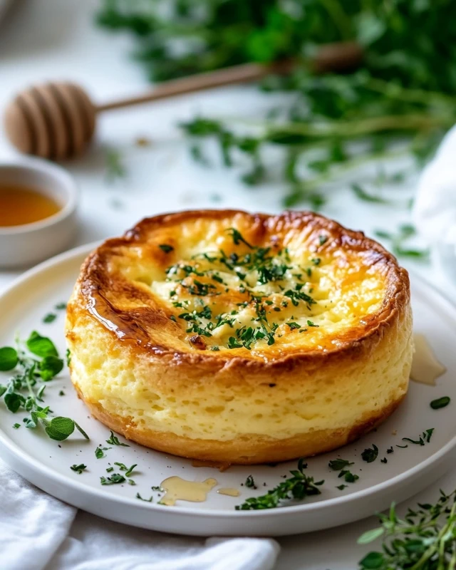 Tarte soufflée au chèvre et miel