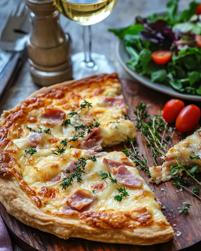 Tarte rapide au jambon et gruyère