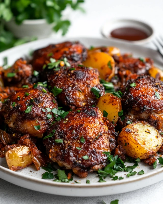 Poulet au chorizo, pommes de terre et oignons à l'airfryer