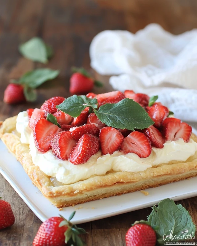 Tarte aux fraises et crème légère au mascarpone