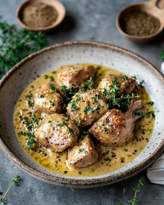 lapin à la moutarde et à la crème recette