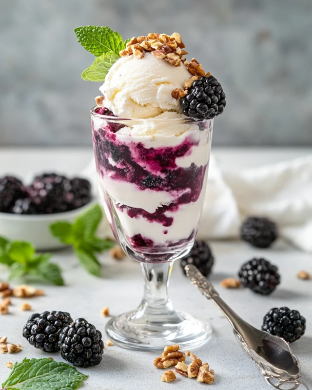 Glace au fromage blanc et mûres