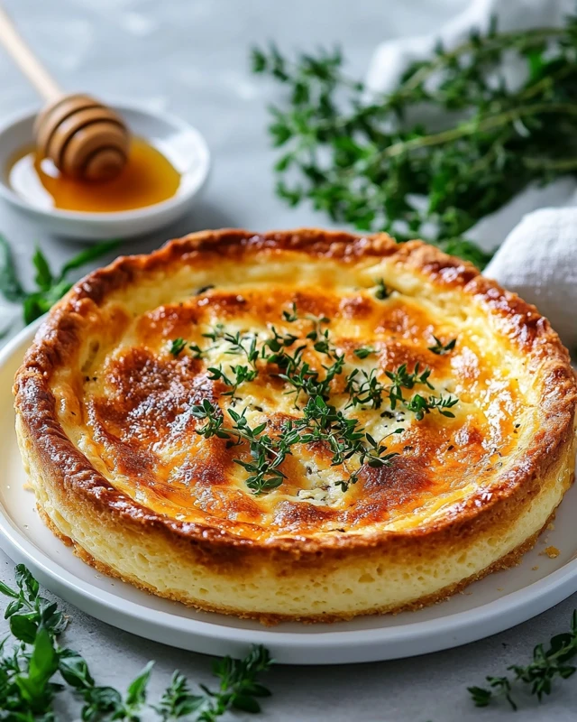 Tarte soufflée au chèvre et miel