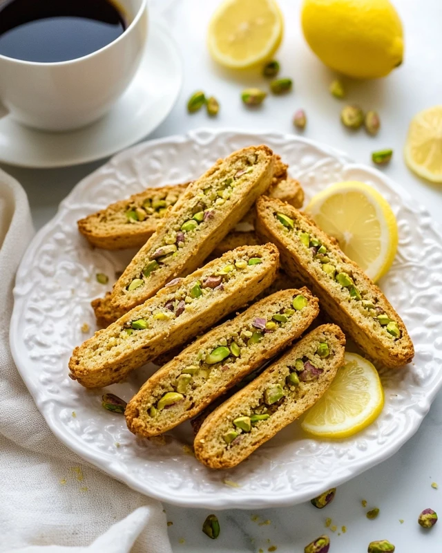 Biscotti aux pistaches et zestes de citron