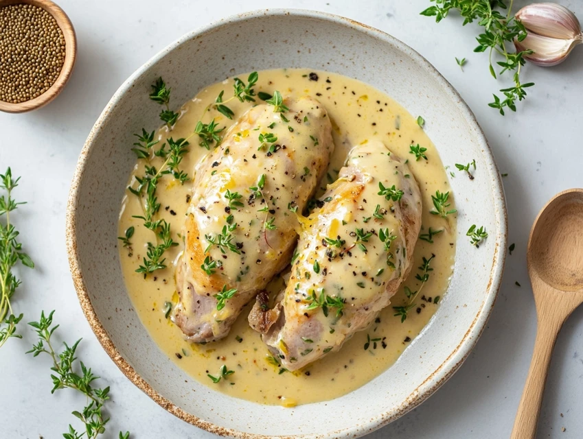 lapin à la moutarde et à la crème recette