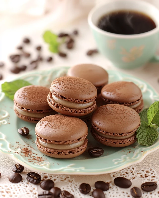 0 0 640 N 2 Macarons chocolat et café intense : un délice à savourer !