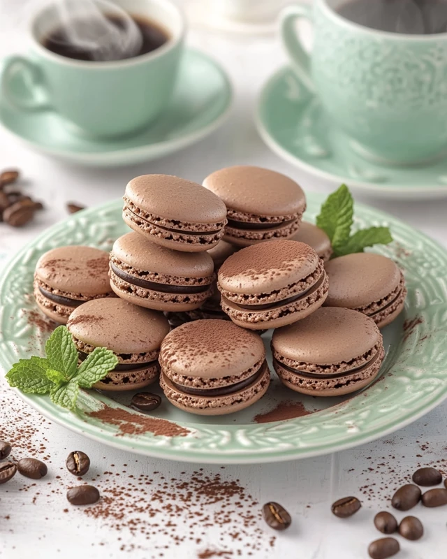 Macarons chocolat et café intense