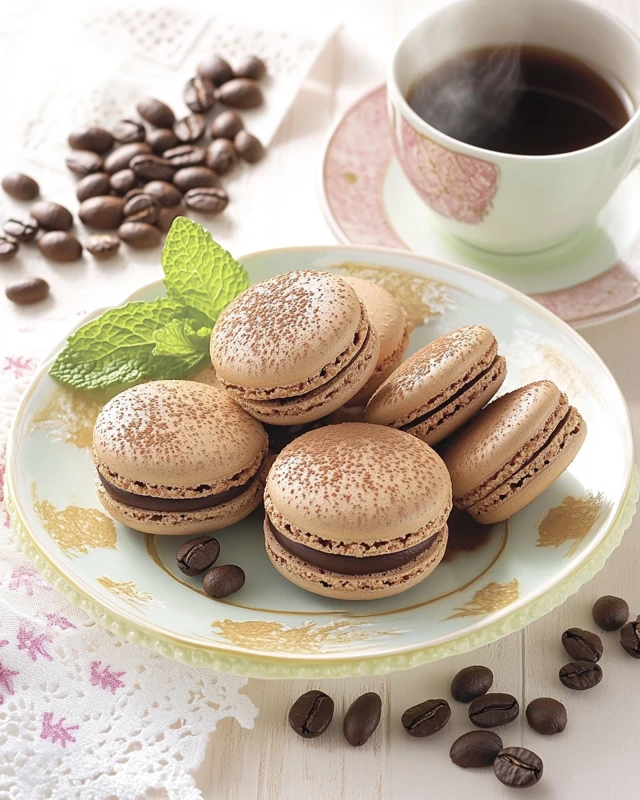 Macarons chocolat et café intense