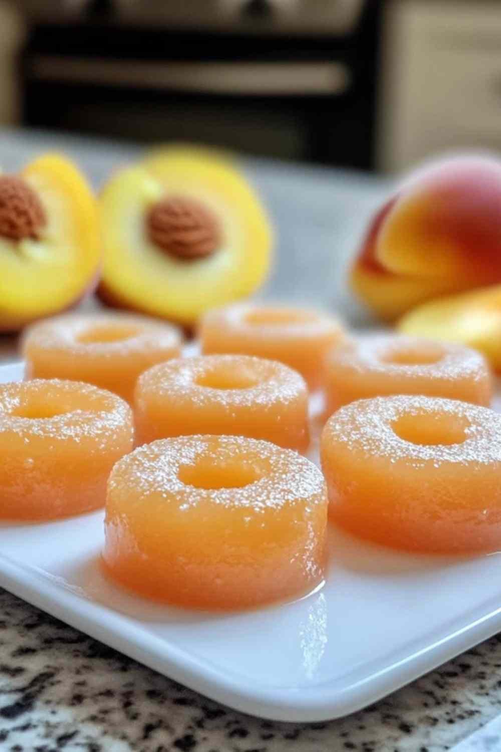 bonbons gélifiés à la pêche maison