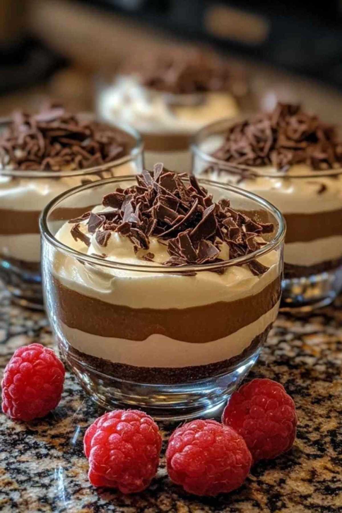 Crème au mascarpone et chocolat 1 Crème au mascarpone et chocolat servie dans une verrine élégante