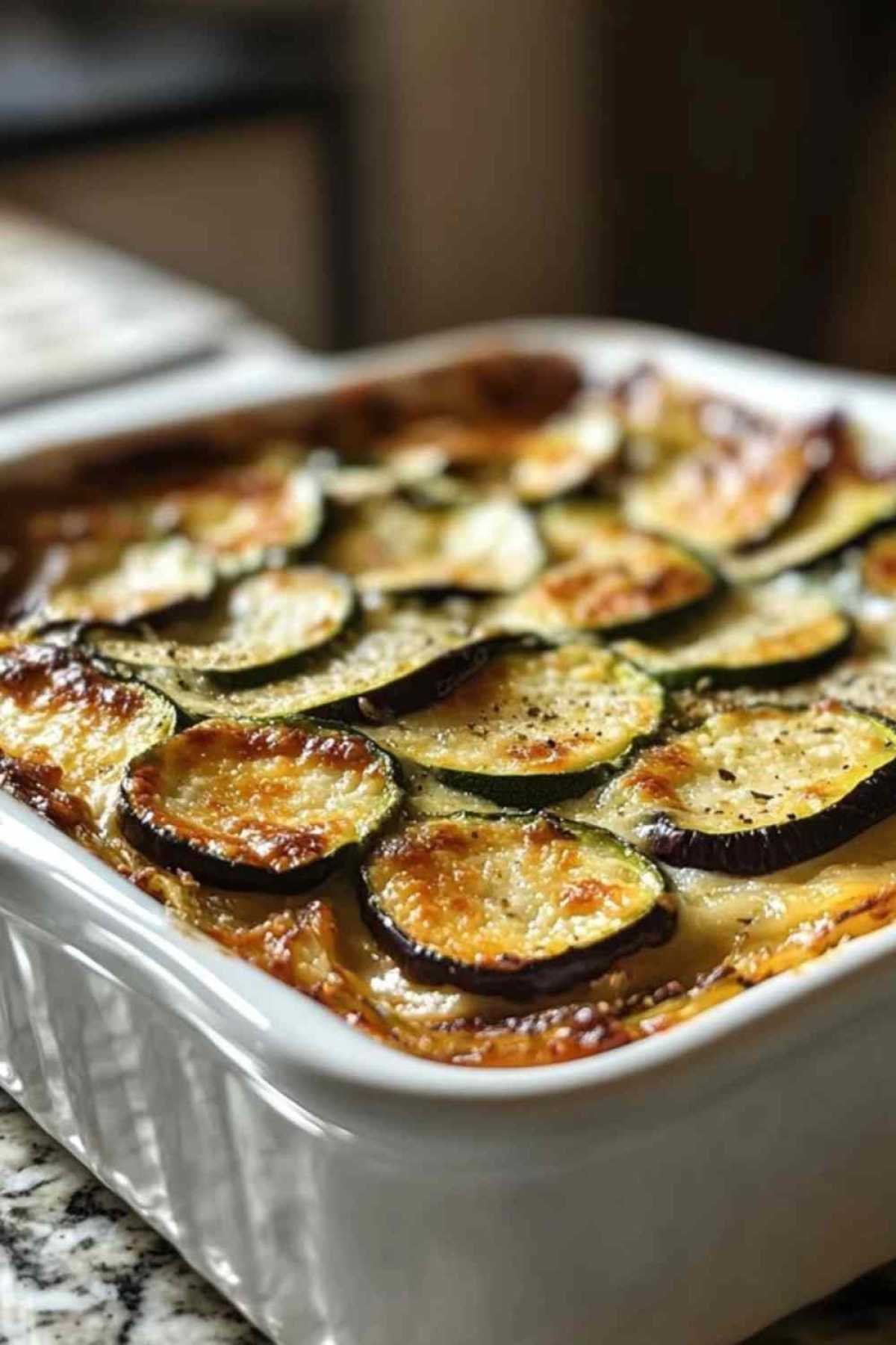 Lasagnes végétariennes dorées et gratinées dans un plat à four