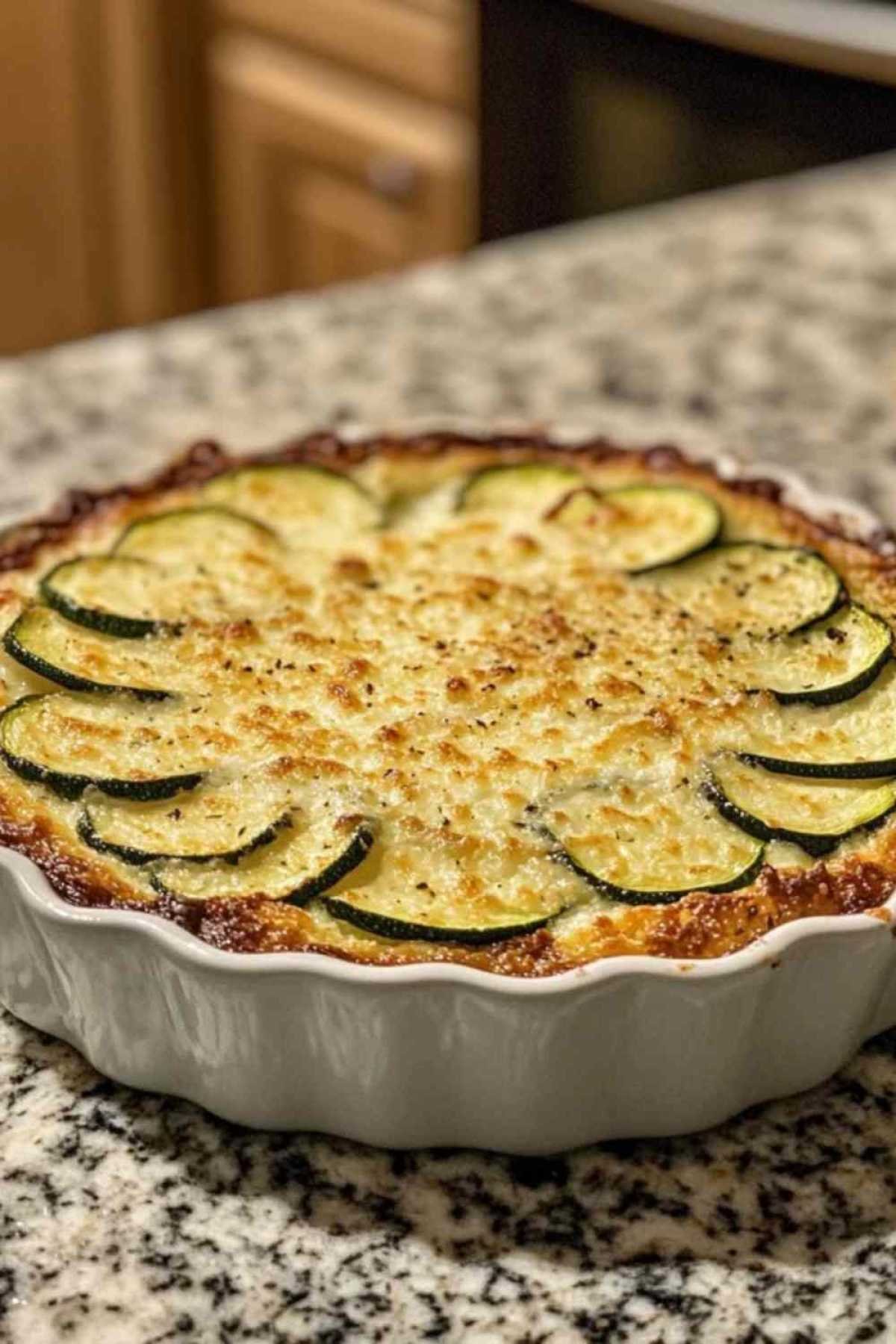 Clafoutis de Courgettes au Parmesan 4 Rondelles de courgettes dorées préparées pour le clafoutis au parmesan