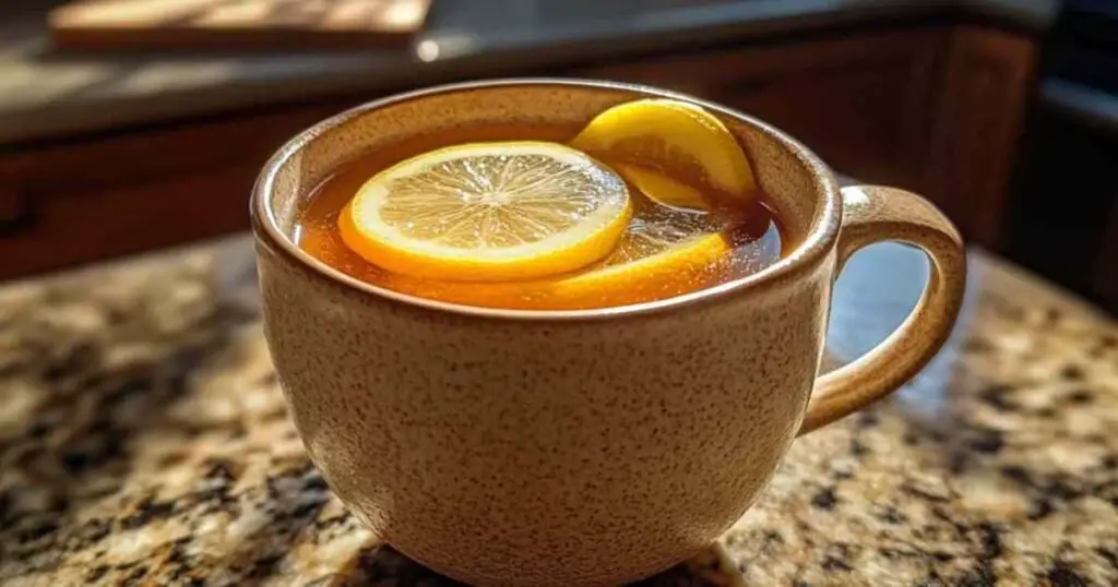 Ingrédients pour infusion détoxifiante au gingembre, ail, clou de girofle et citron