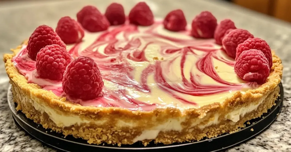 Tarte sans cuisson aux framboises et spéculoos