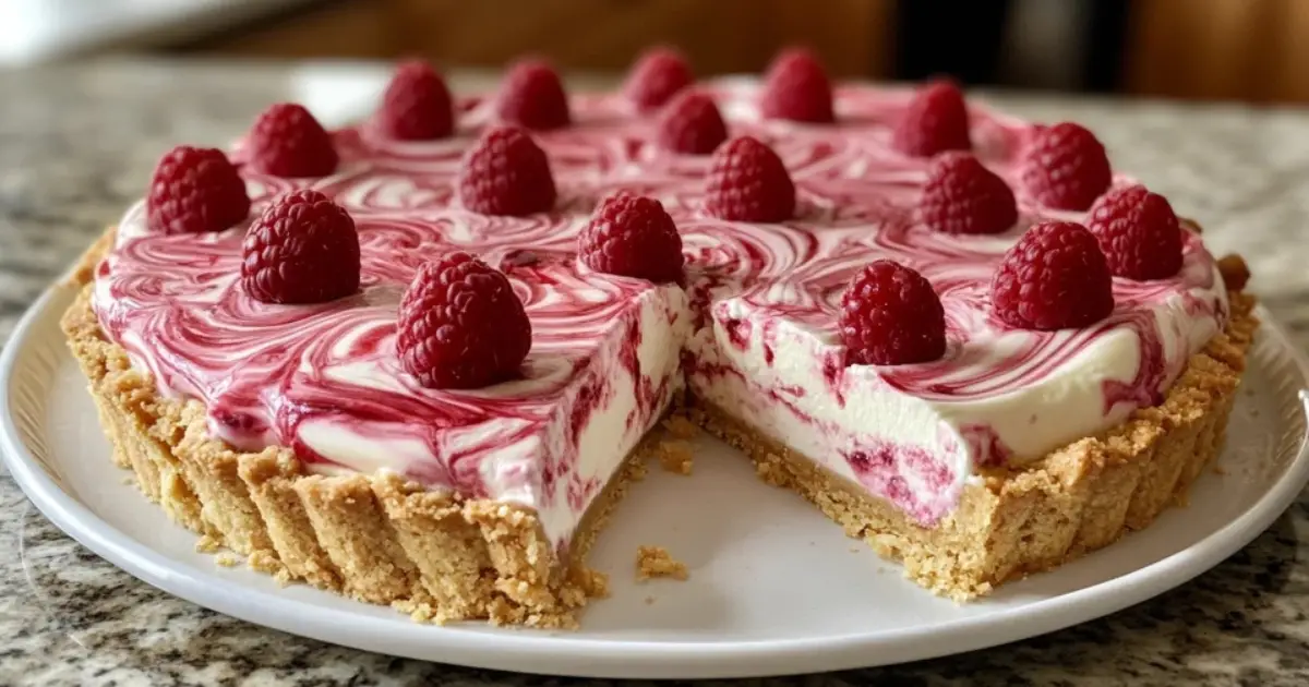 Tarte sans cuisson aux framboises et spéculoos
