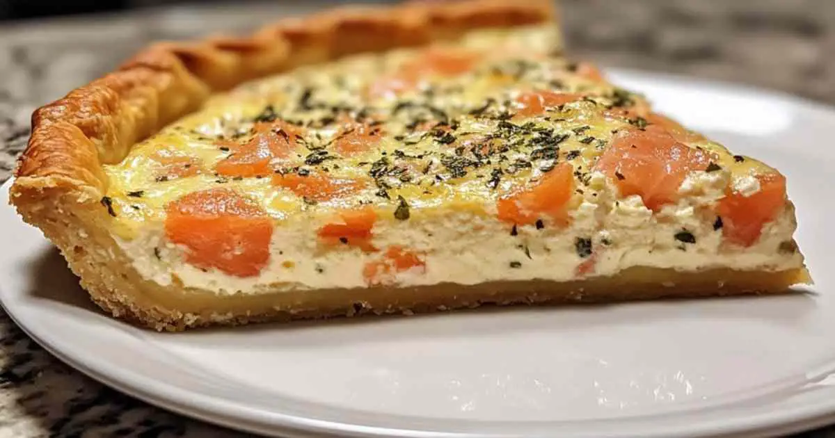 Quiche au saumon fumé et Boursin dorée à point