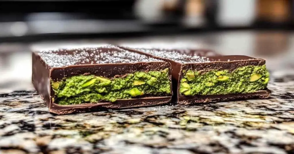 Préparation de la ganache au chocolat et pistache pour le chocolat Dubaï