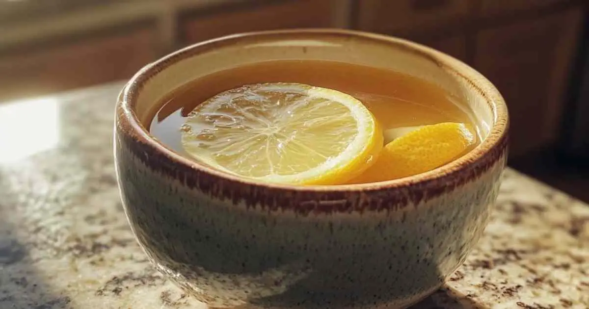Ingrédients pour infusion détoxifiante au gingembre, ail, clou de girofle et citron