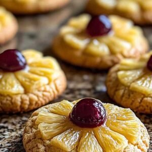 Cookies à l'Ananas Renversés | Recette Facile de Cookies à l'Ananas 8 Préparation de la pâte à cookies à l’ananas avec ajout de cerises