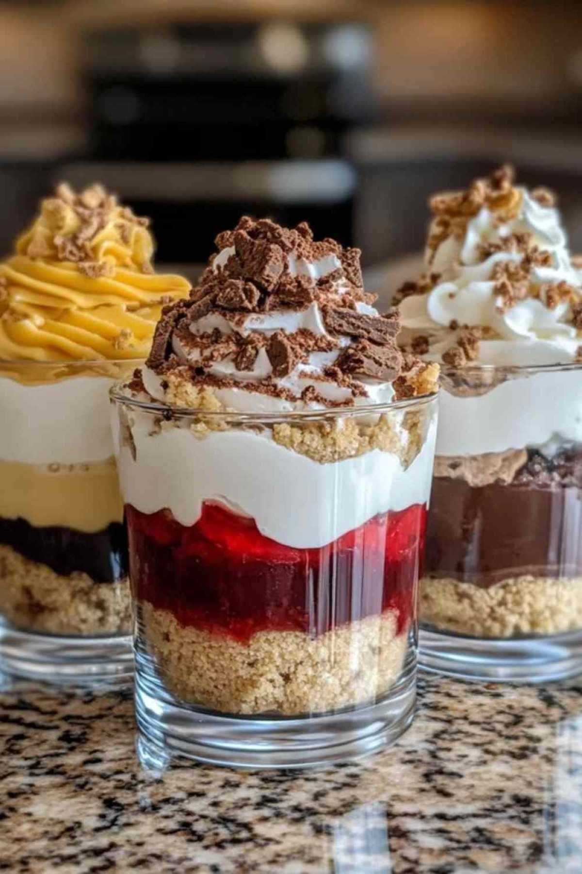 Trifle au chocolat et biscuits Oreo en verrines