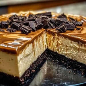 Cheesecake au Beurre de Cacahuète et Ganache au Chocolat 8 Cheesecake au beurre de cacahuète et ganache au chocolat sur base Oreo