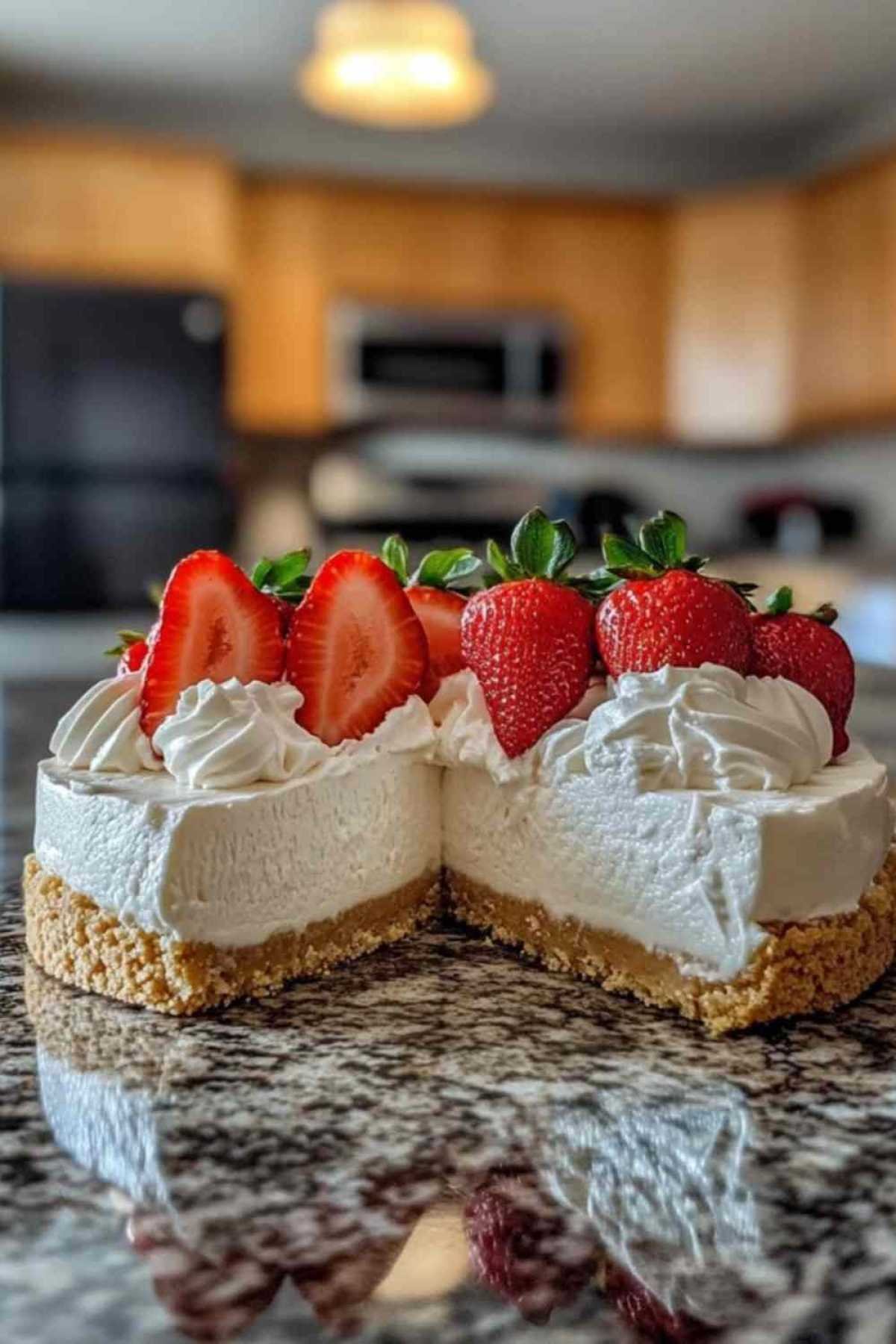 Étapes de préparation du gâteau au fromage aux fraises