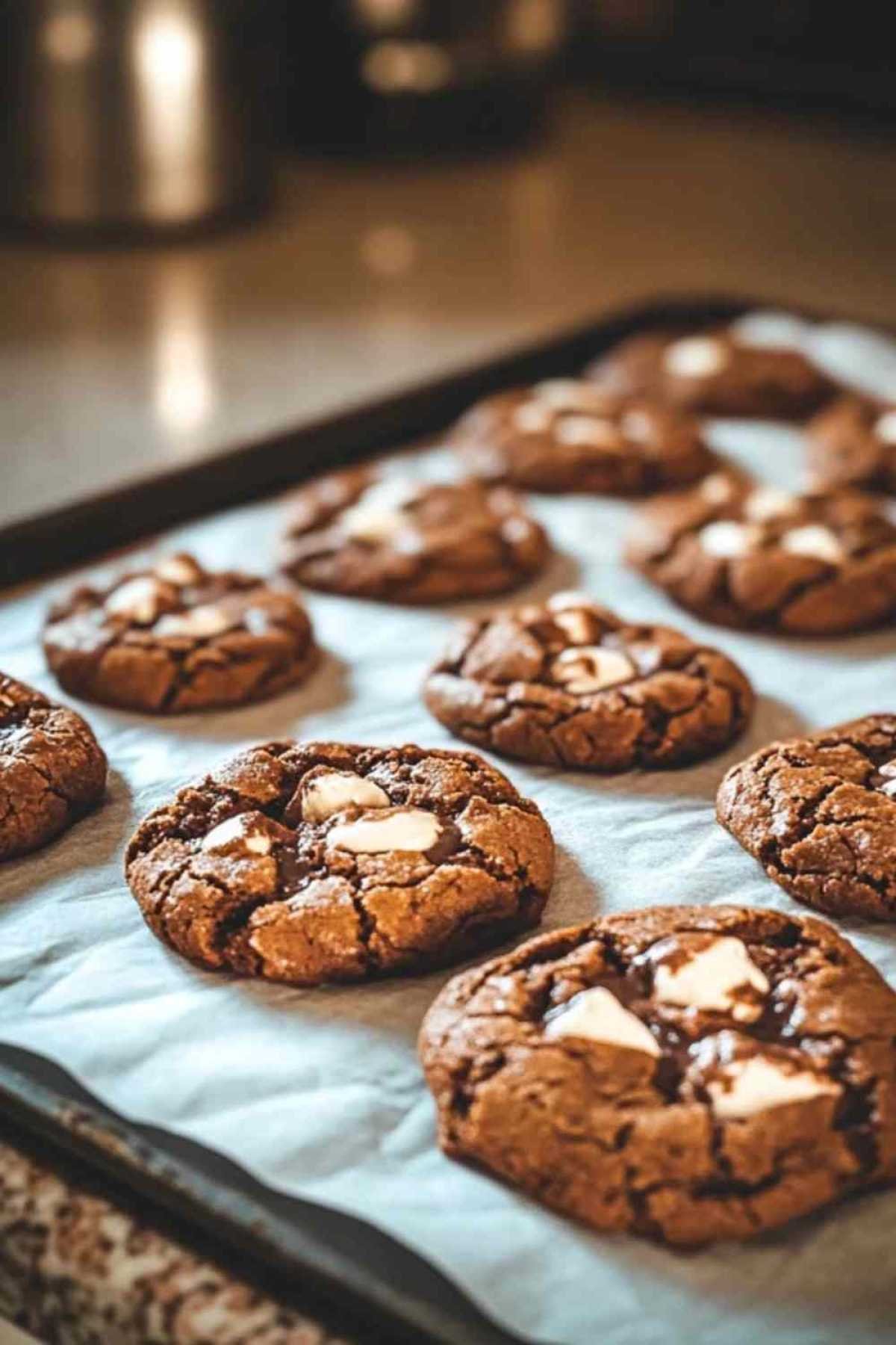 Présentation de cookies au mélange à brownie sur une assiette
