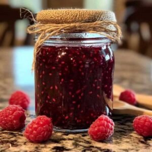 Confiture de Framboise Maison: Recette Facile et Délicieuse en 25 Minutes 8 Préparation de la confiture de framboise avec framboises écrasées et sucre
