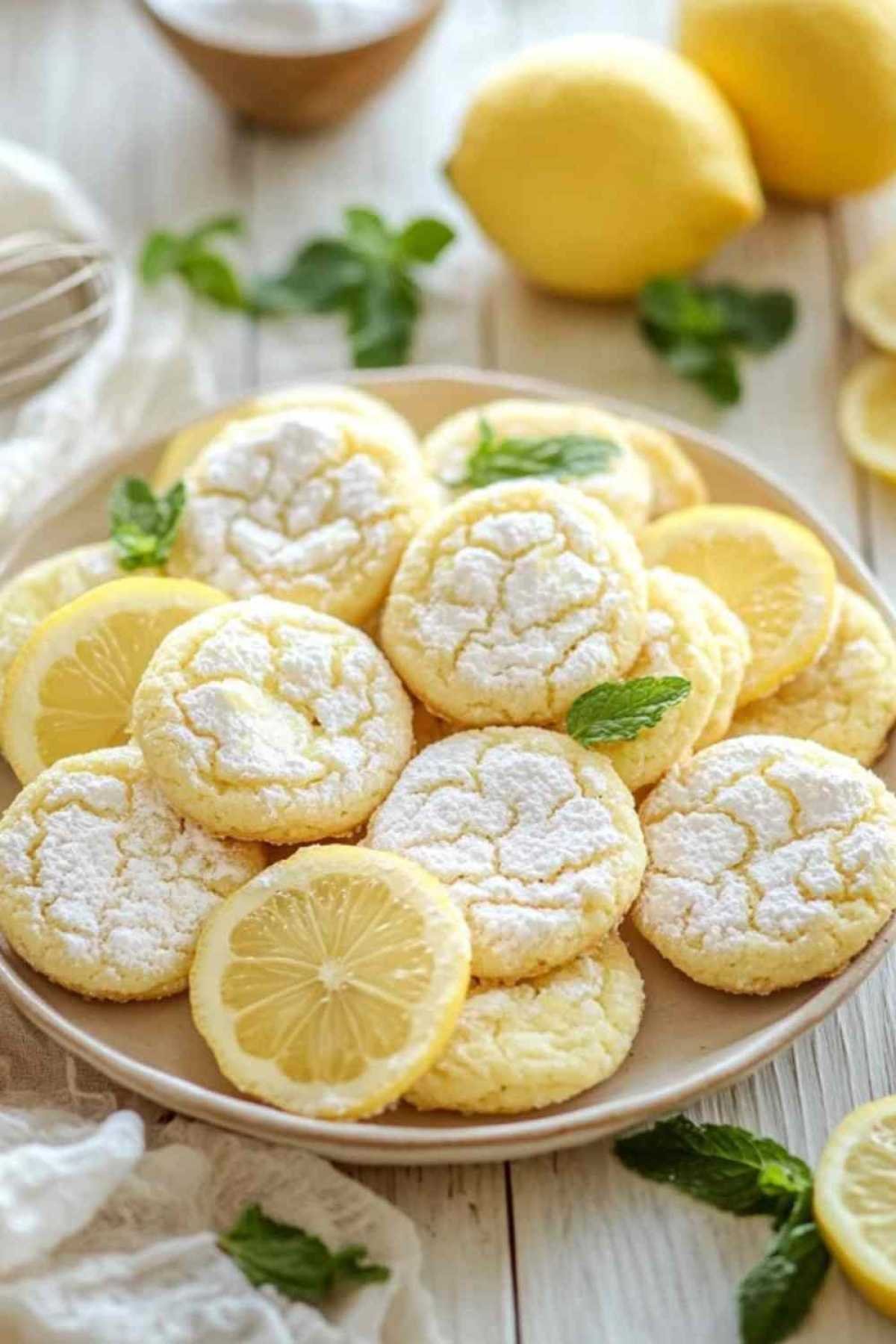 Assortiment de cookies au citron variés présentés sur un plateau