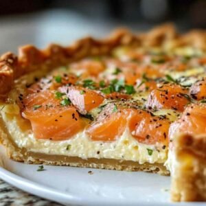 Quiche au Saumon et Boursin : Recette Crémeuse Prête en 50 Minutes
