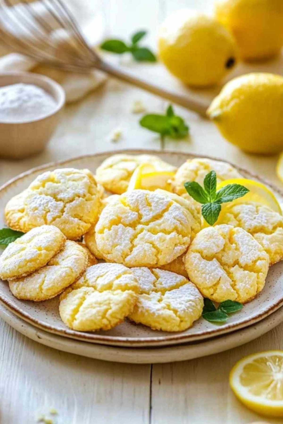 Assortiment de cookies au citron variés présentés sur un plateau