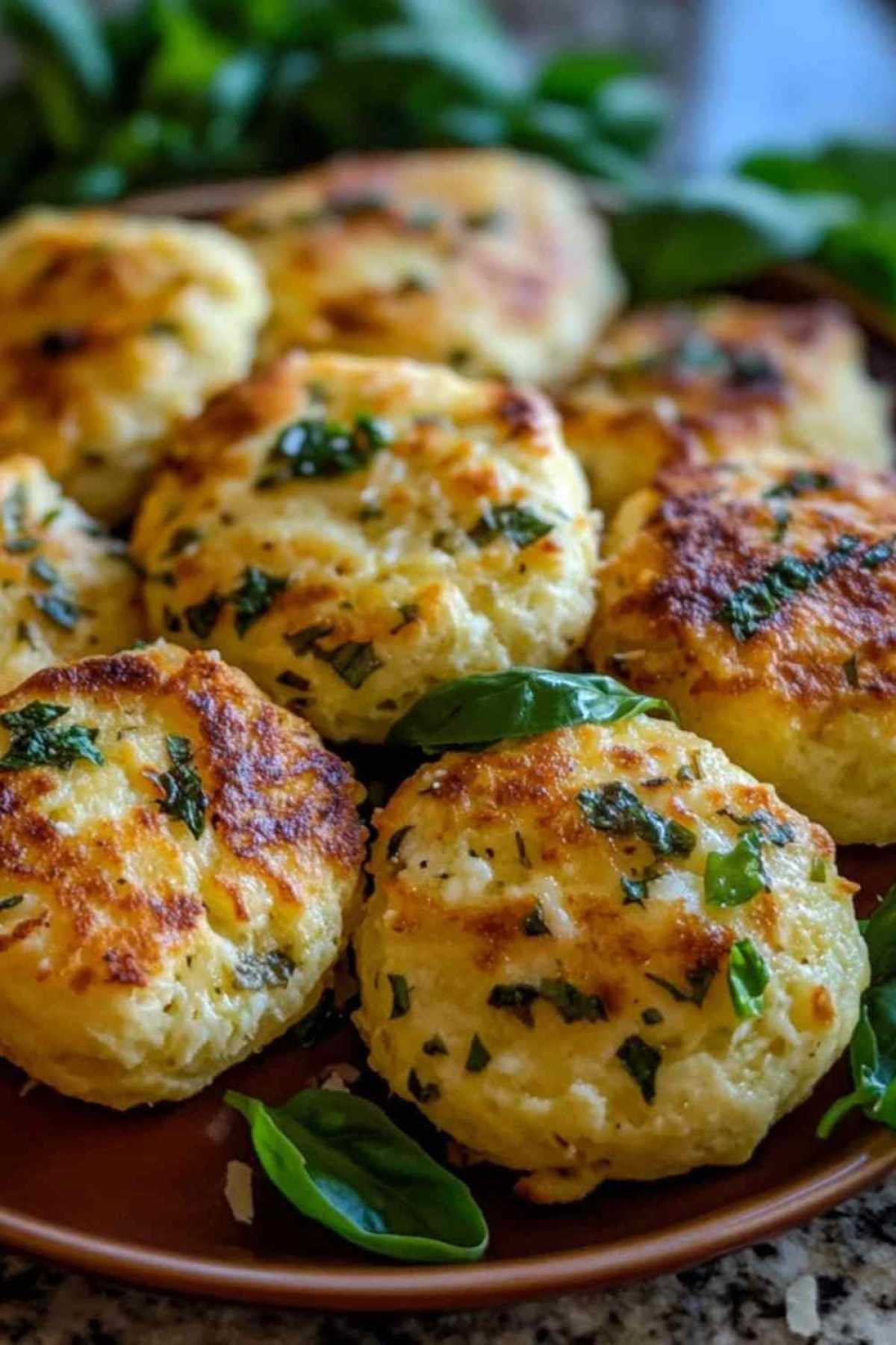 Biscuits aux pois chiches, parmesan et basilic dorés et croustillants
