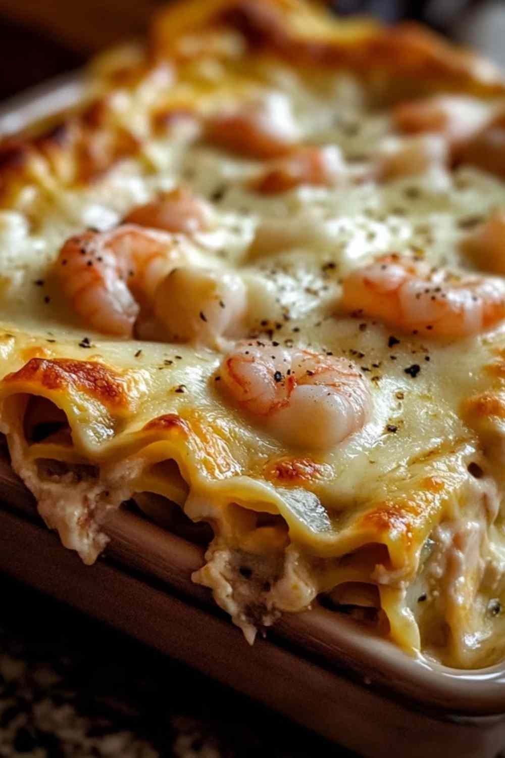 Lasagnes aux Fruits de Mer à la Béchamel 3 Lasagnes aux fruits de mer à la sauce béchamel gratinées
