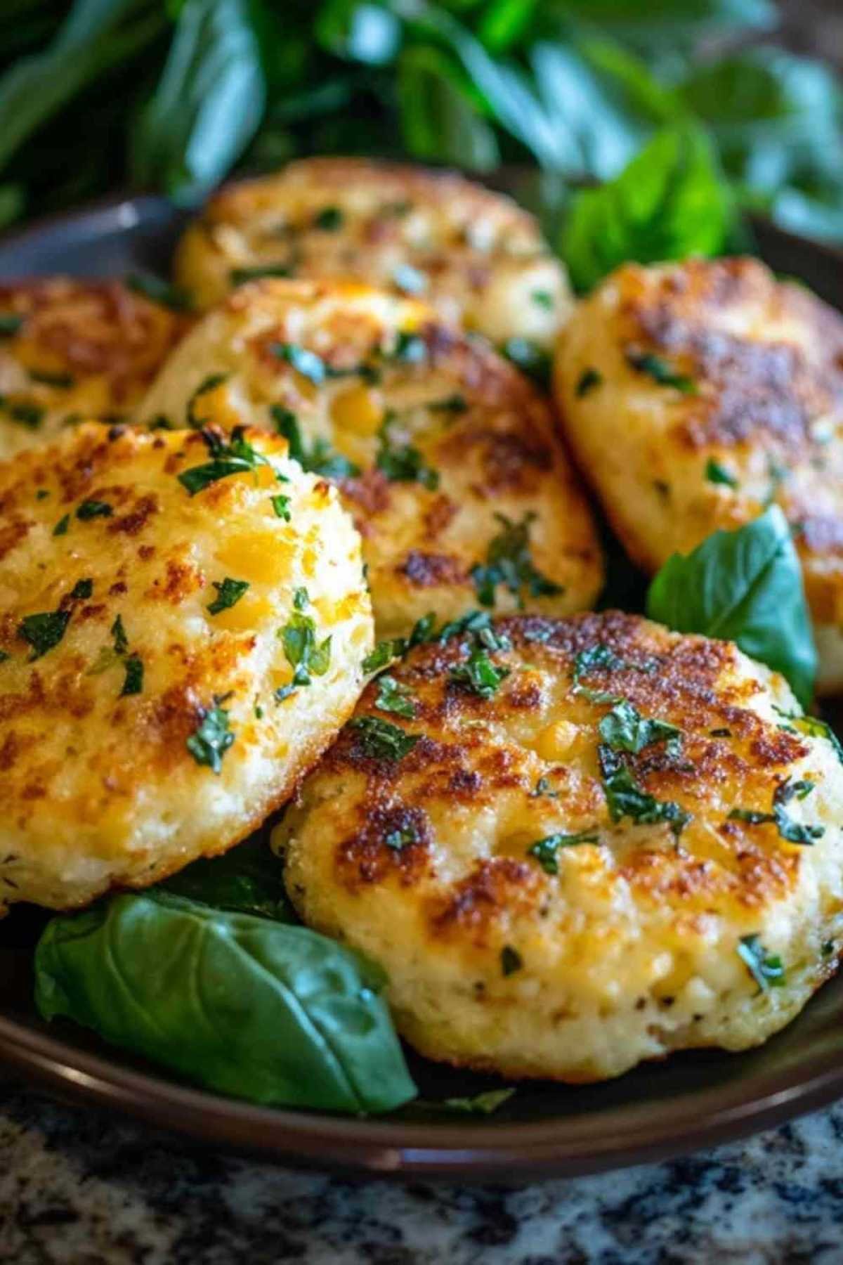 Biscuits aux pois chiches, parmesan et basilic dorés et croustillants