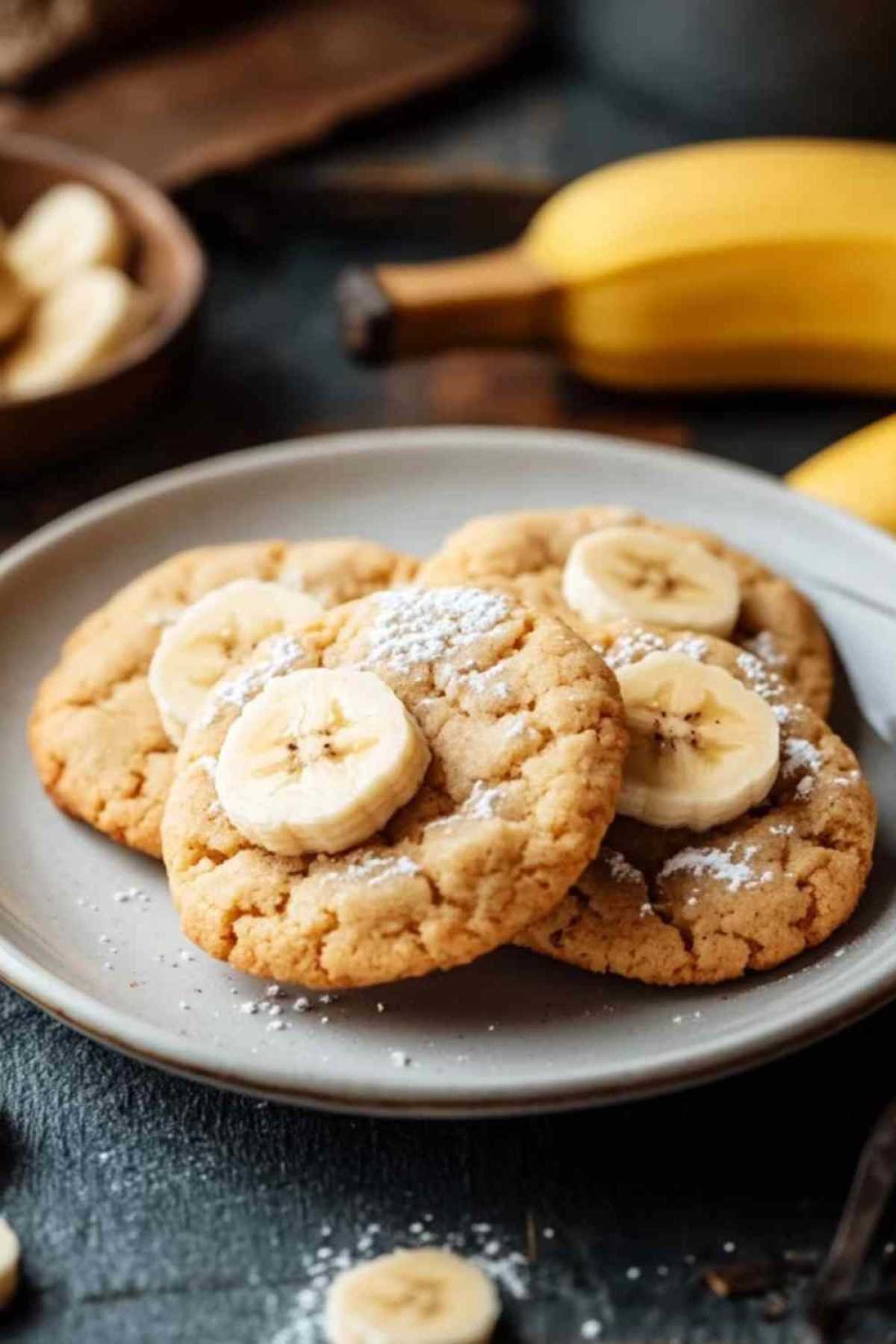 Cookies à la banane moelleux fraîchement sortis du four