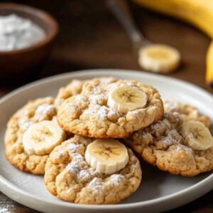 Cookies à la Banane Moelleux 8 Cookies à la banane moelleux fraîchement sortis du four