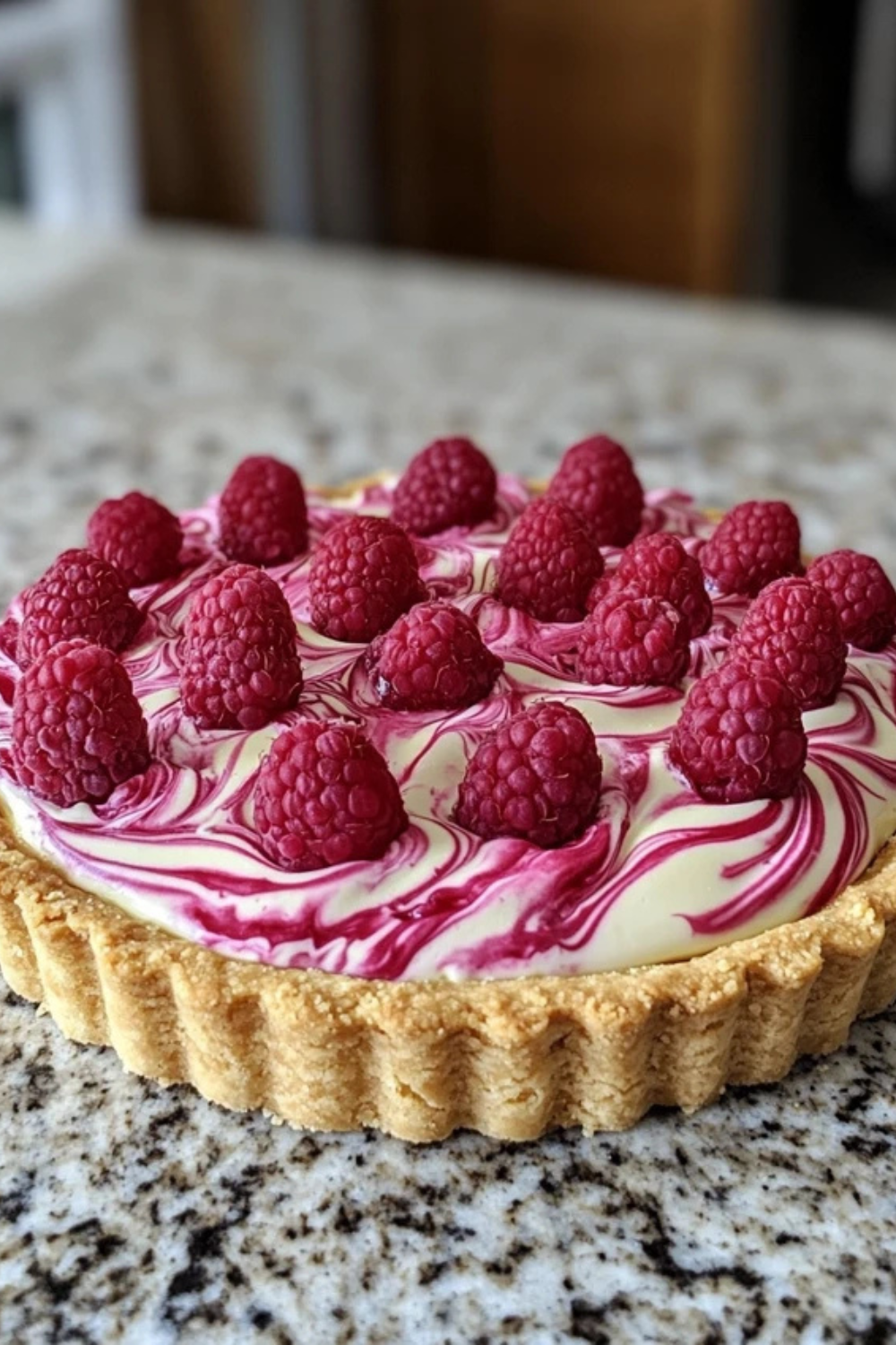 Tarte sans cuisson aux framboises et spéculoos
