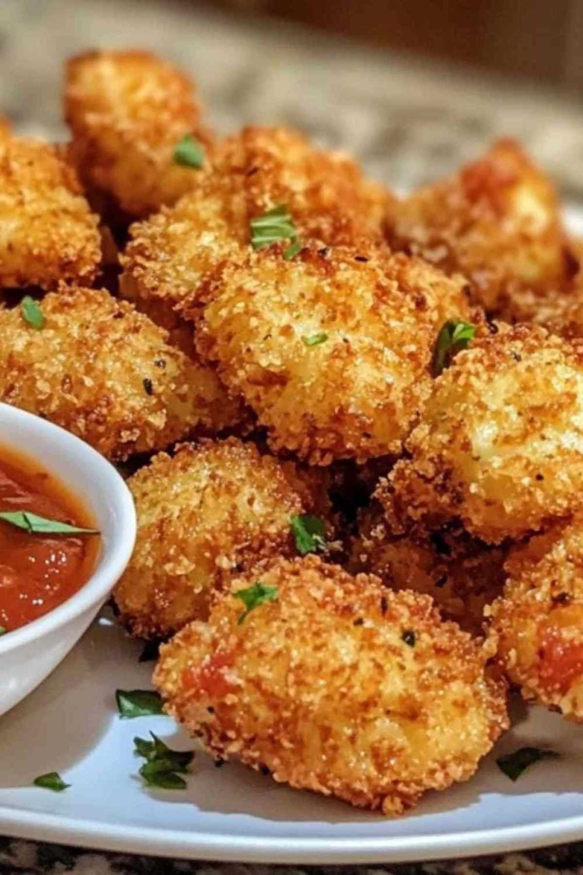 Bâtons de mozzarella à la friteuse à air avec fromage filant