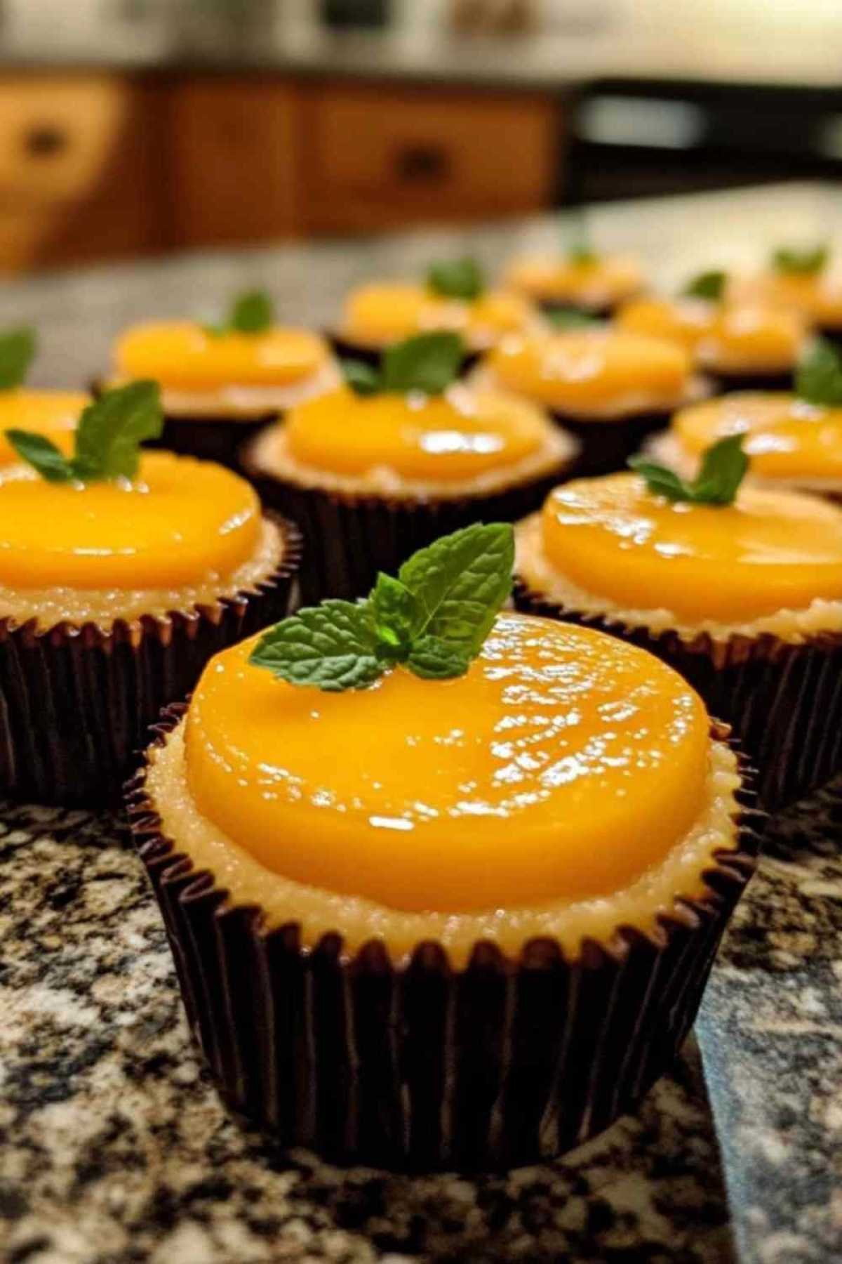 Ingrédients pour mini cheesecakes à la pêche sans cuisson