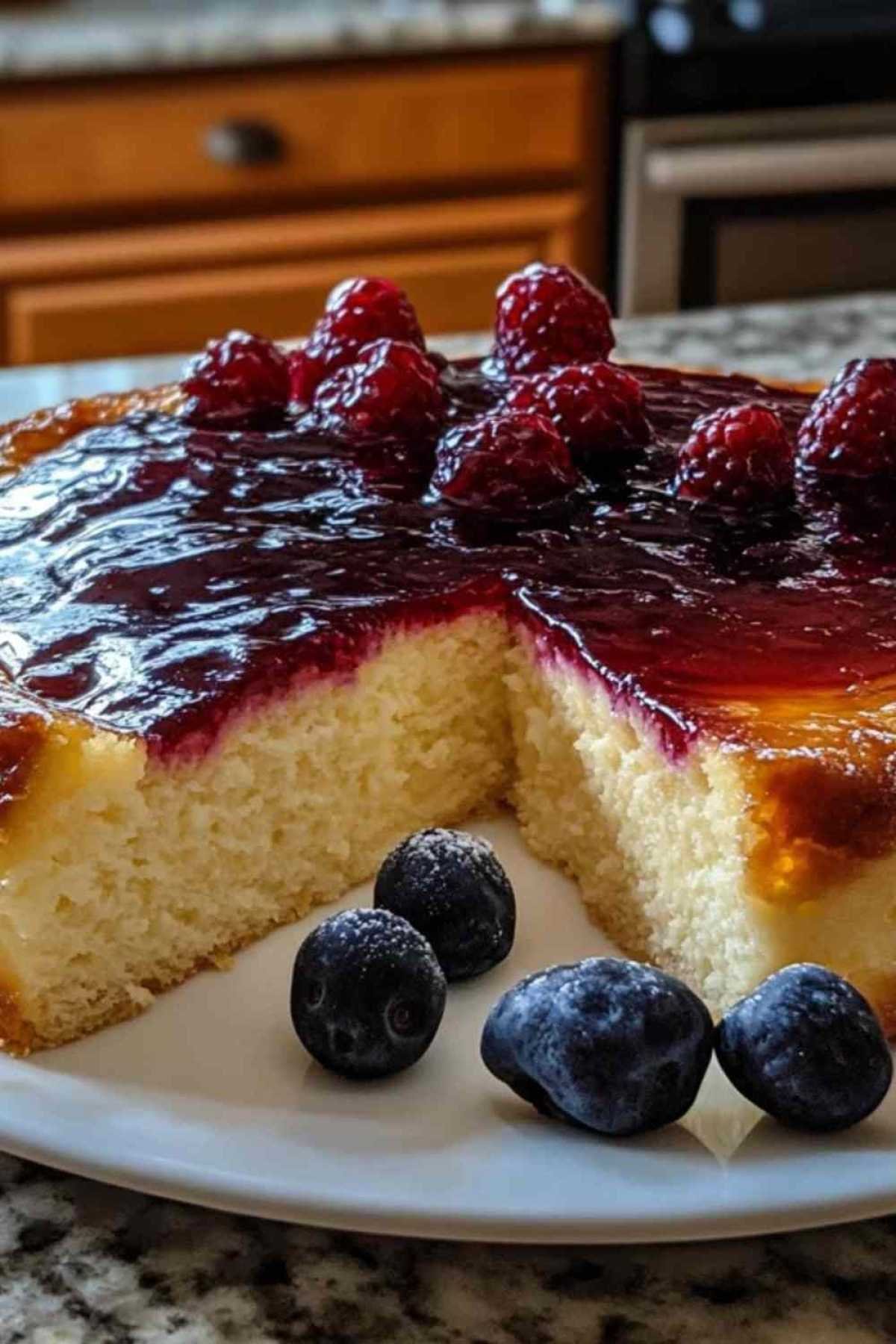 Tranche de gâteau au yaourt moelleux servie sur une assiette